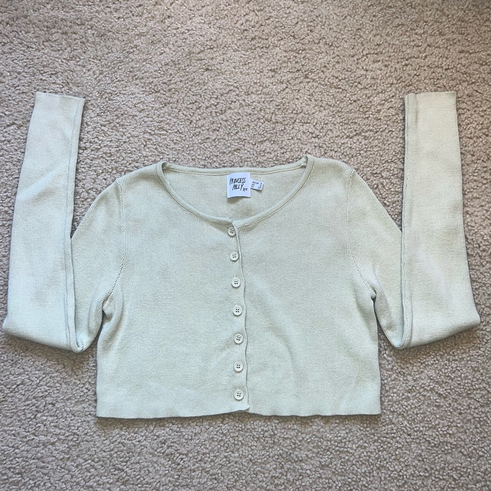 Princess Polly Cream Button-Up Cardigan